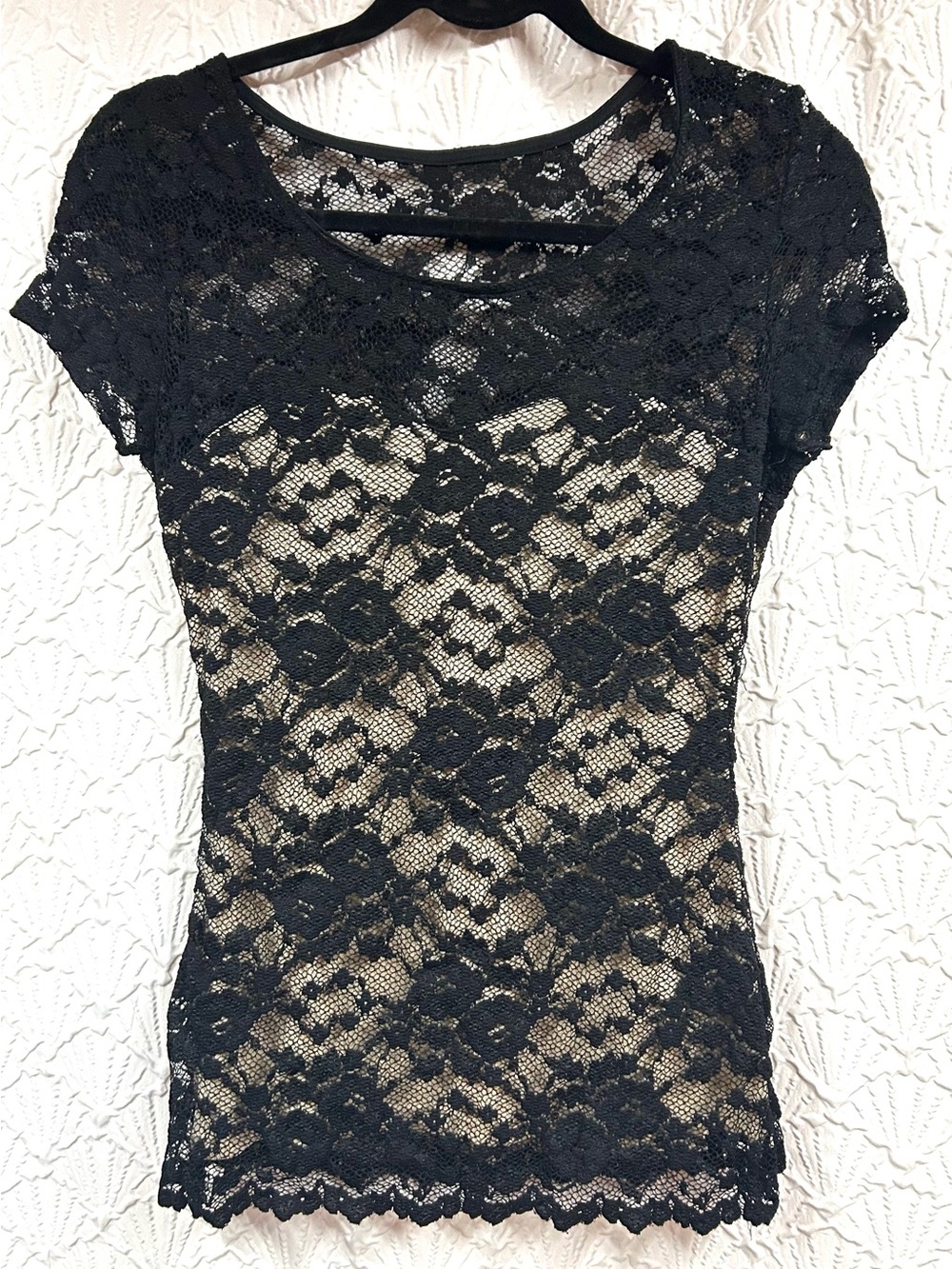 Boston Proper Black Lace Top